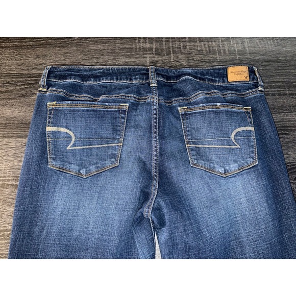 American Eagle Super Stretch Jeans Size 16 Y2K Bootcut Denim Casual - Picture 6 of 7